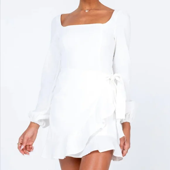 open lace back dress The Villa Mini Dress White main image 1